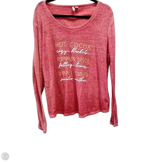 Top Long Sleeve By Cato In Red, Size: Xl