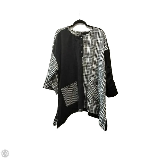 Blouse 3/4 Sleeve By Cal Style In Plaid Pattern, Size: 2x