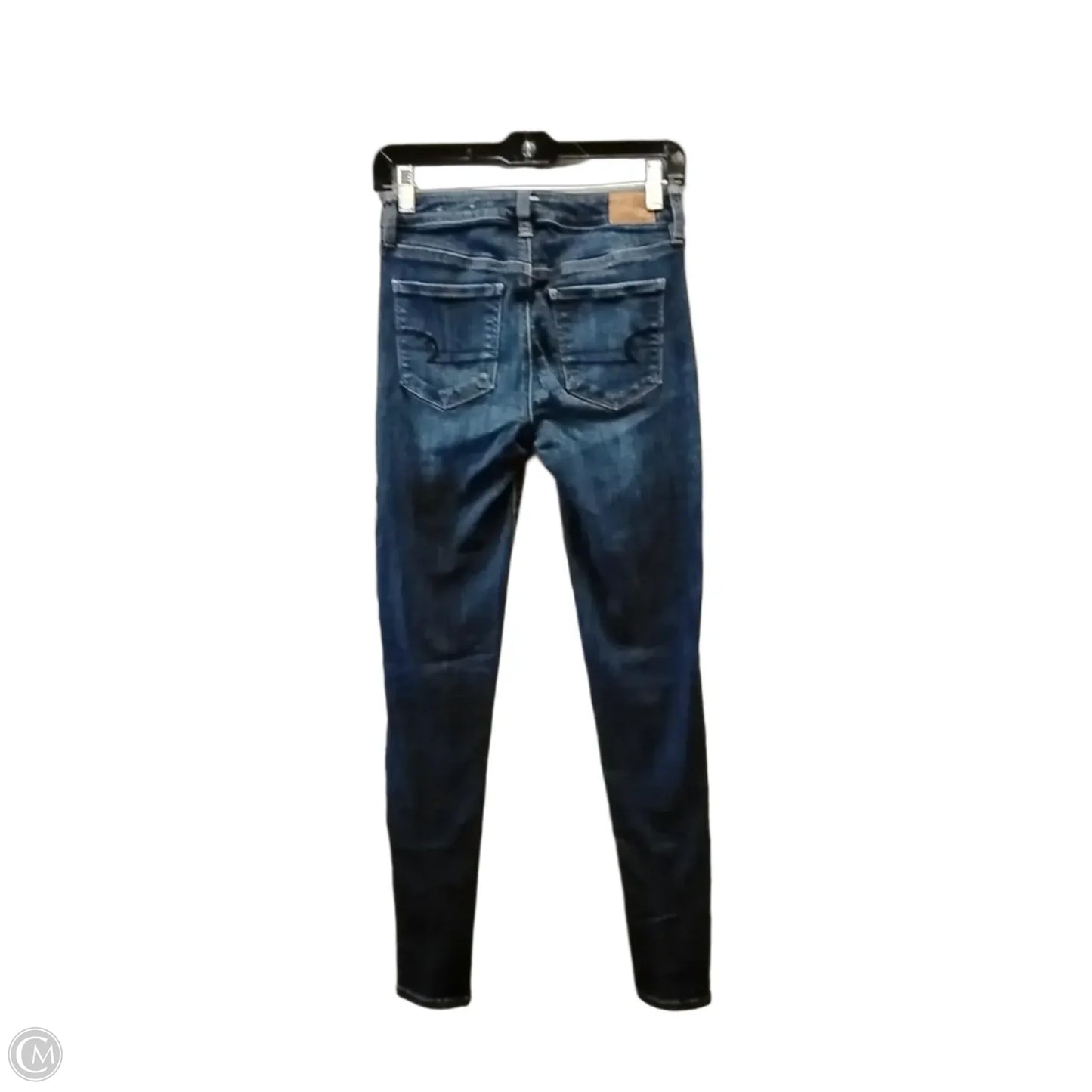 Jeans Skinny By American Eagle In Blue Denim, Size: 4
