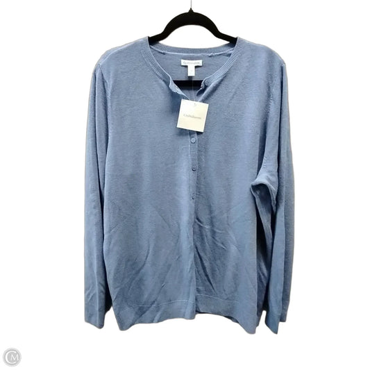 Sweater Cardigan By Croft And Barrow In Blue, Size: 1x