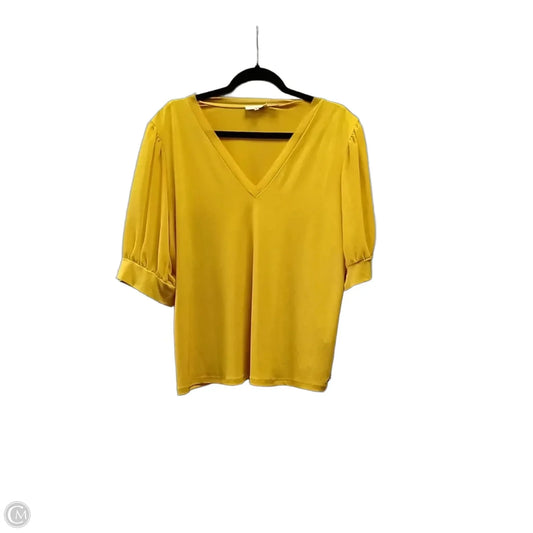 Top Short Sleeve By Calvin Klein In Yellow, Size: Xl