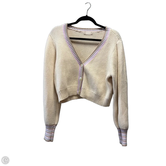 Cardigan By Altard State In Cream & Purple, Size: M