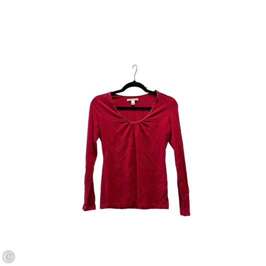 Top Long Sleeve By Banana Republic In Red, Size: Xs