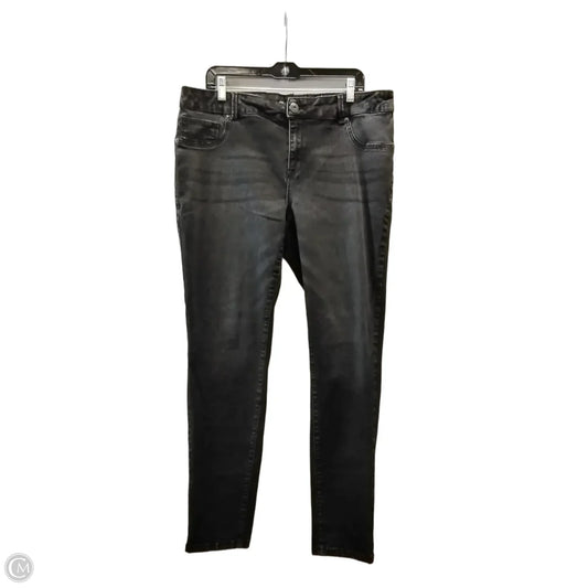 Jeans Skinny By Maurices In Black Denim, Size: 18