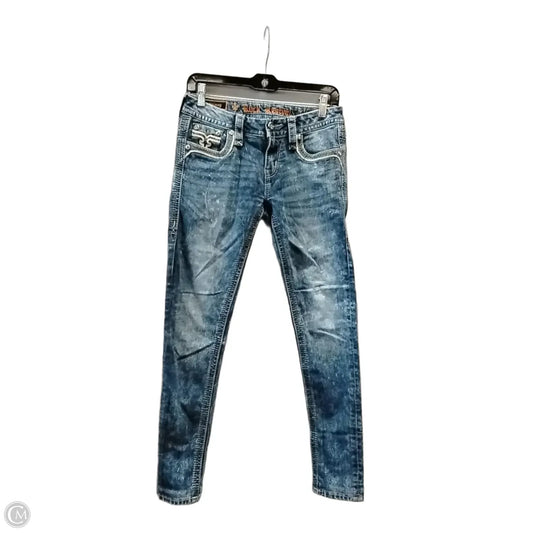 Jeans Skinny By Rock Revival In Blue Denim, Size: 4
