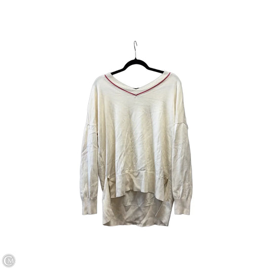 Sweater By Studio Park In Cream & Red, Size: L