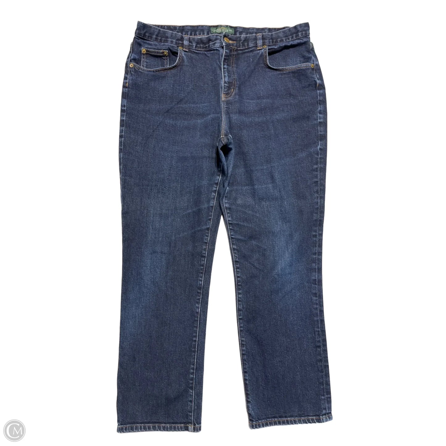 Jeans Straight By Lauren By Ralph Lauren In Blue Denim, Size: 16