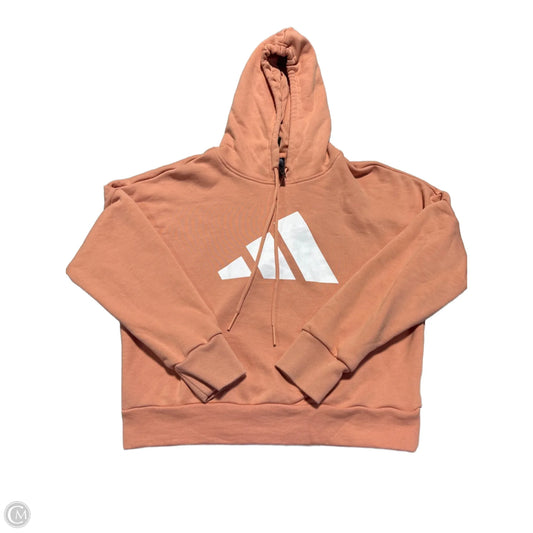 Sweatshirt Hoodie By Adidas In Peach, Size: S