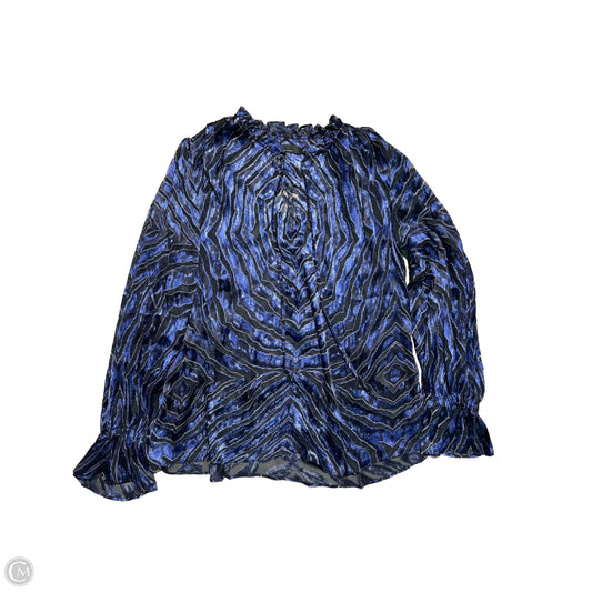 Top Long Sleeve By White House Black Market In Black & Blue, Size: M