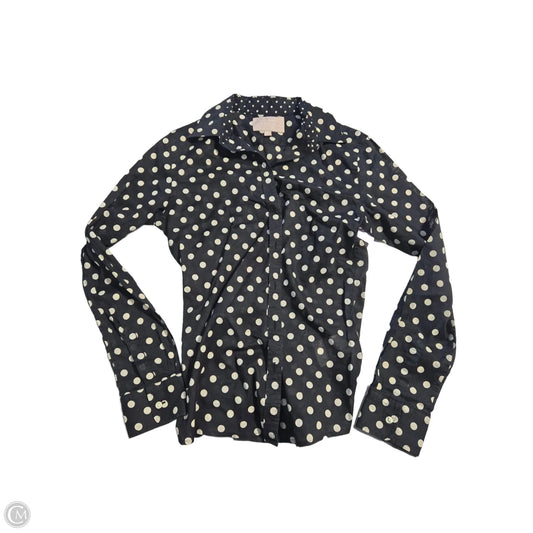 Top Long Sleeve By Banana Republic In Polkadot Pattern, Size: S