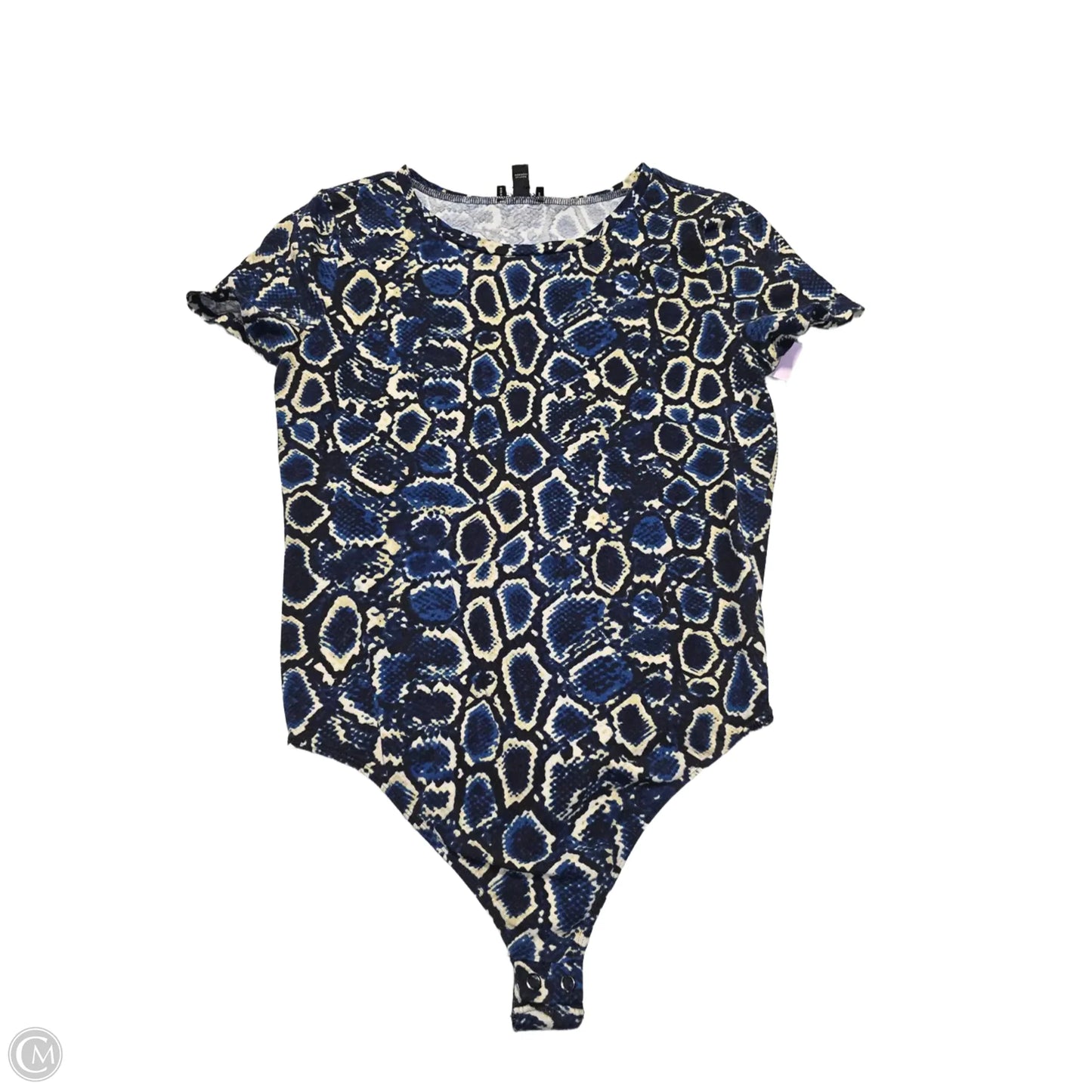 Top Short Sleeve By Express In Snakeskin Print, Size: M