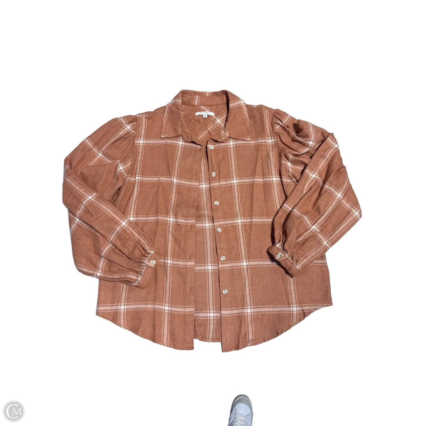 Top Long Sleeve By Z Supply In Brown, Size: Xs