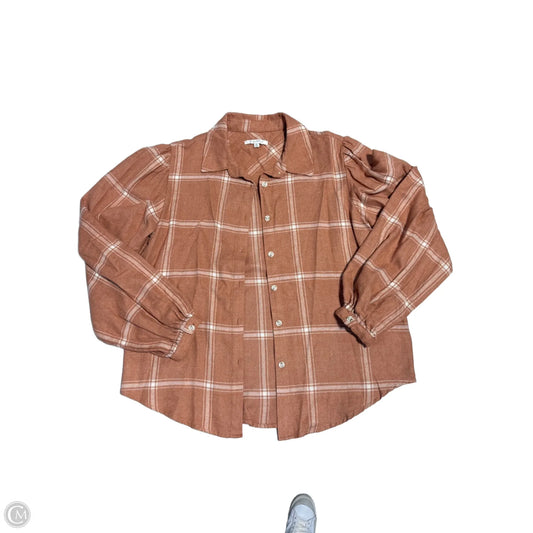 Top Long Sleeve By Z Supply In Brown, Size: Xs