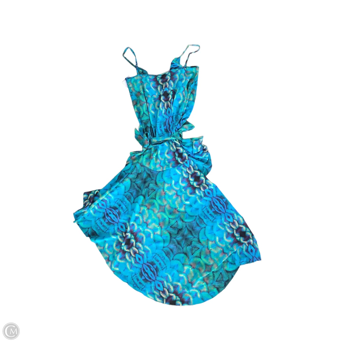 Dress Casual Midi By Cmc In Blue & Green, Size: Xl