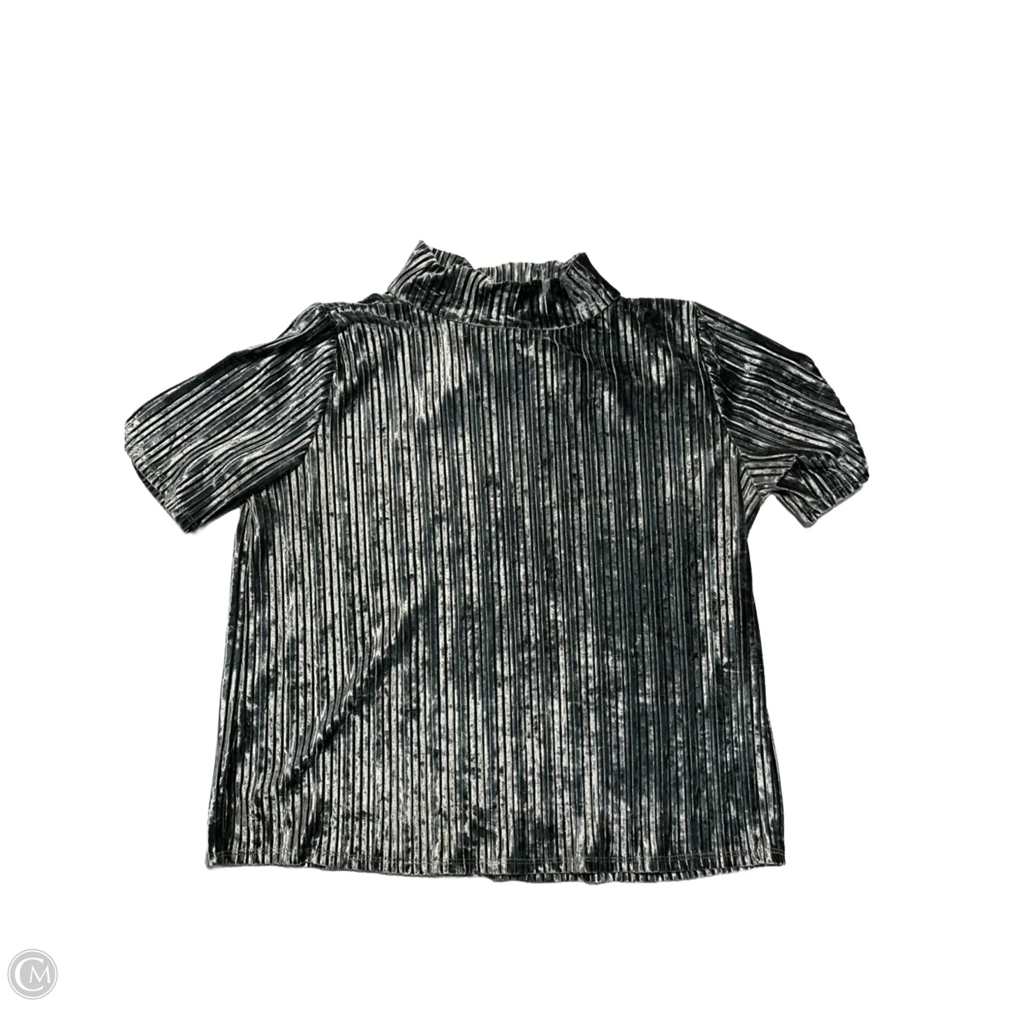 Top Short Sleeve By Loft In Silver, Size: M