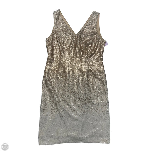 Dress Party Short By Calvin Klein In Gold, Size: 12
