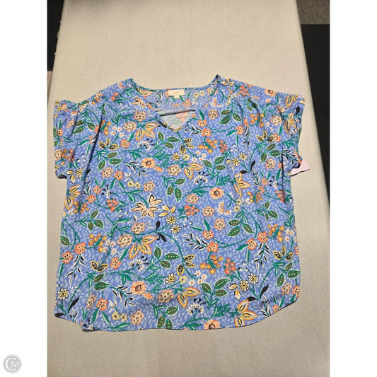 Top Short Sleeve By Loft In Blue, Size: Xl