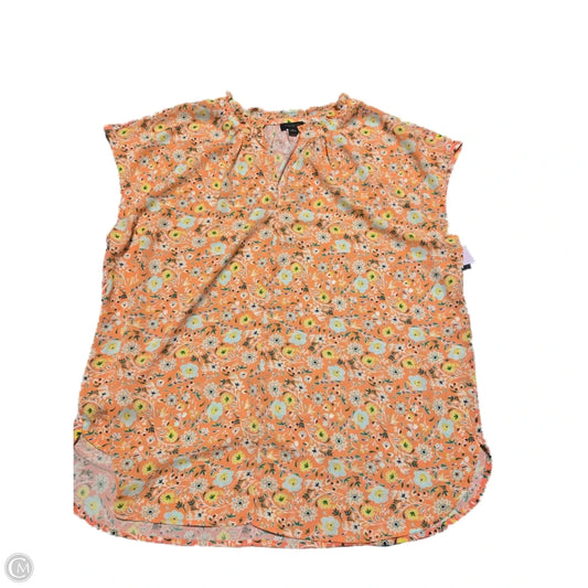 Top Short Sleeve By Ann Taylor In Orange, Size: Xl