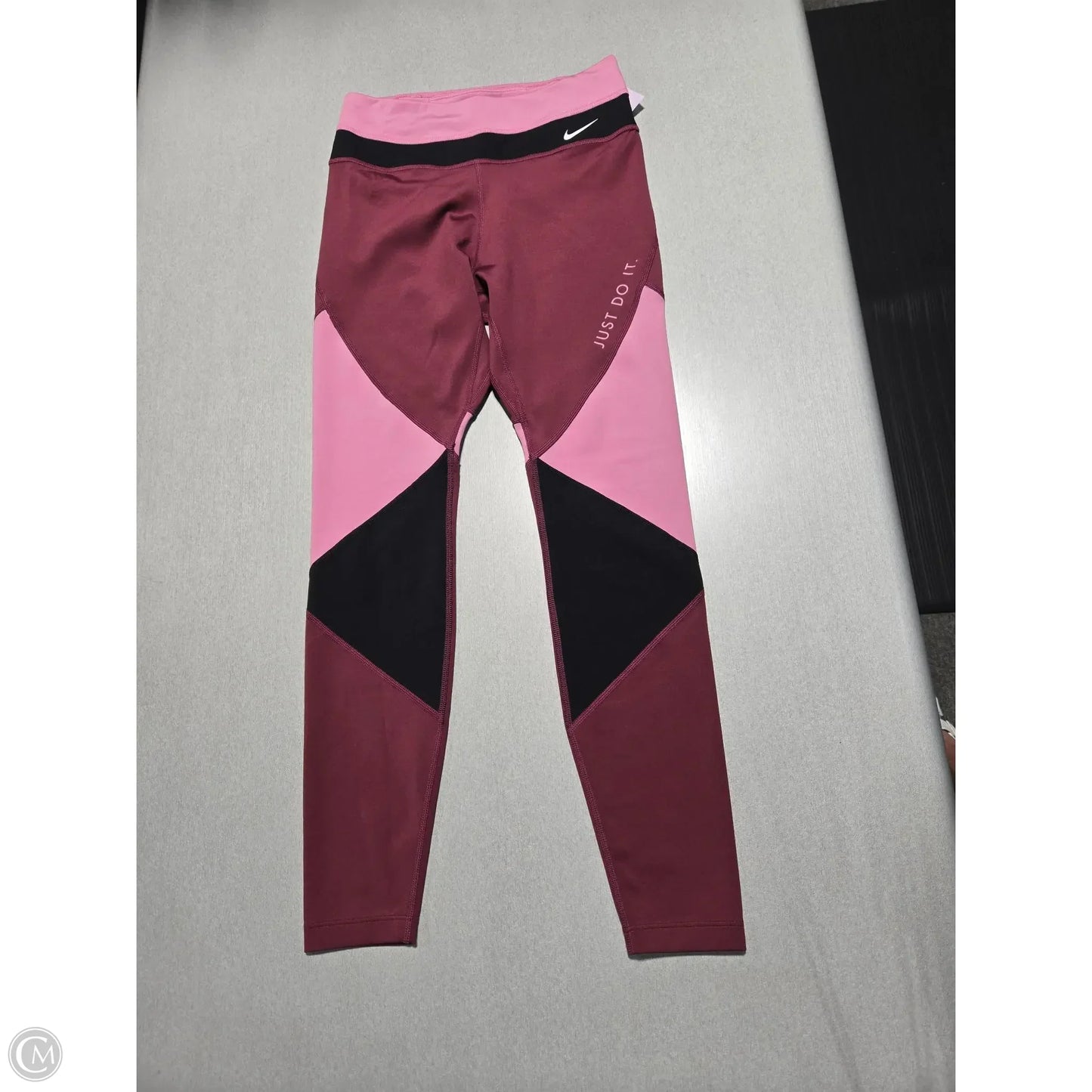 Athletic Leggings By Nike In Maroon, Size: S