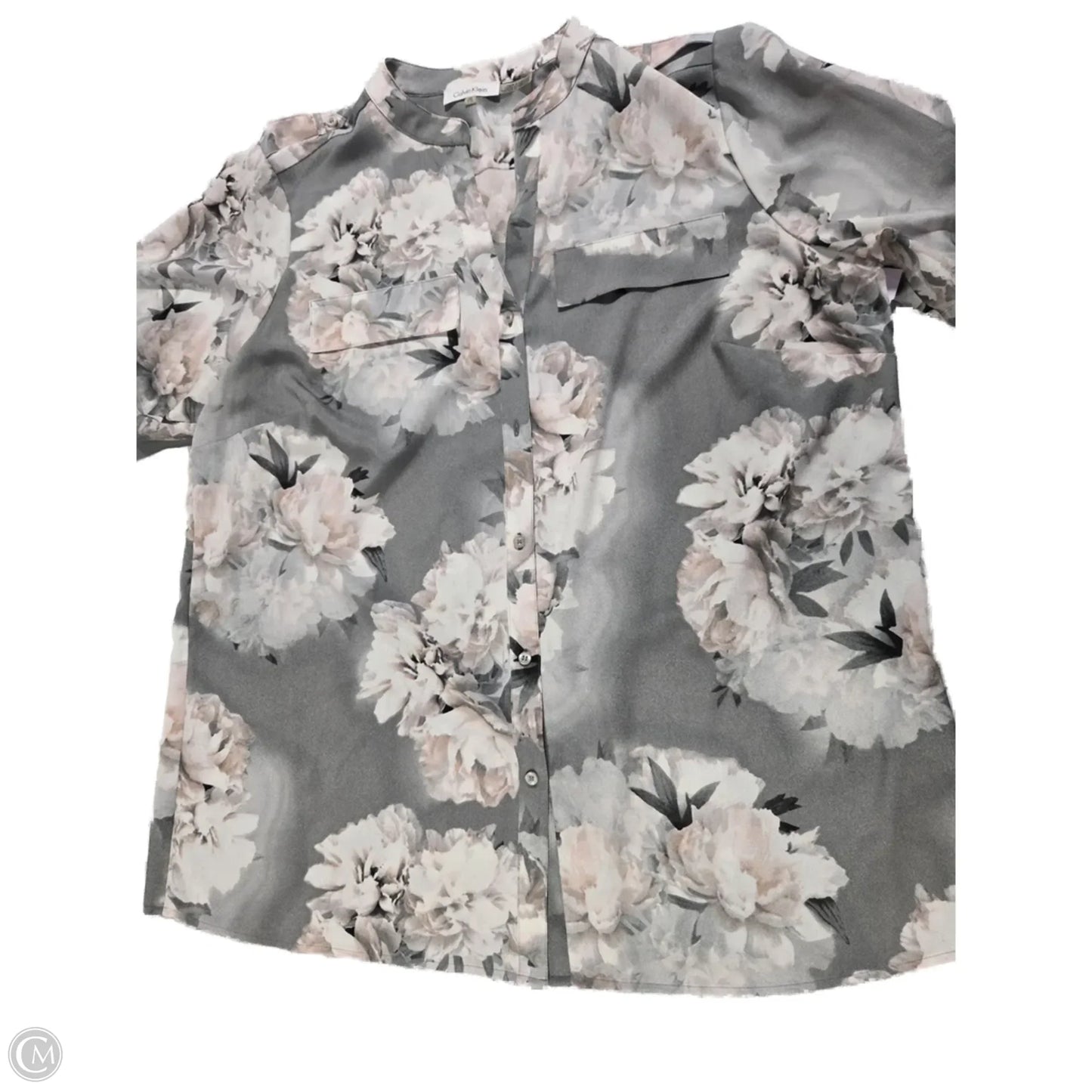 Top Short Sleeve By Calvin Klein In Floral Print, Size: Xxl