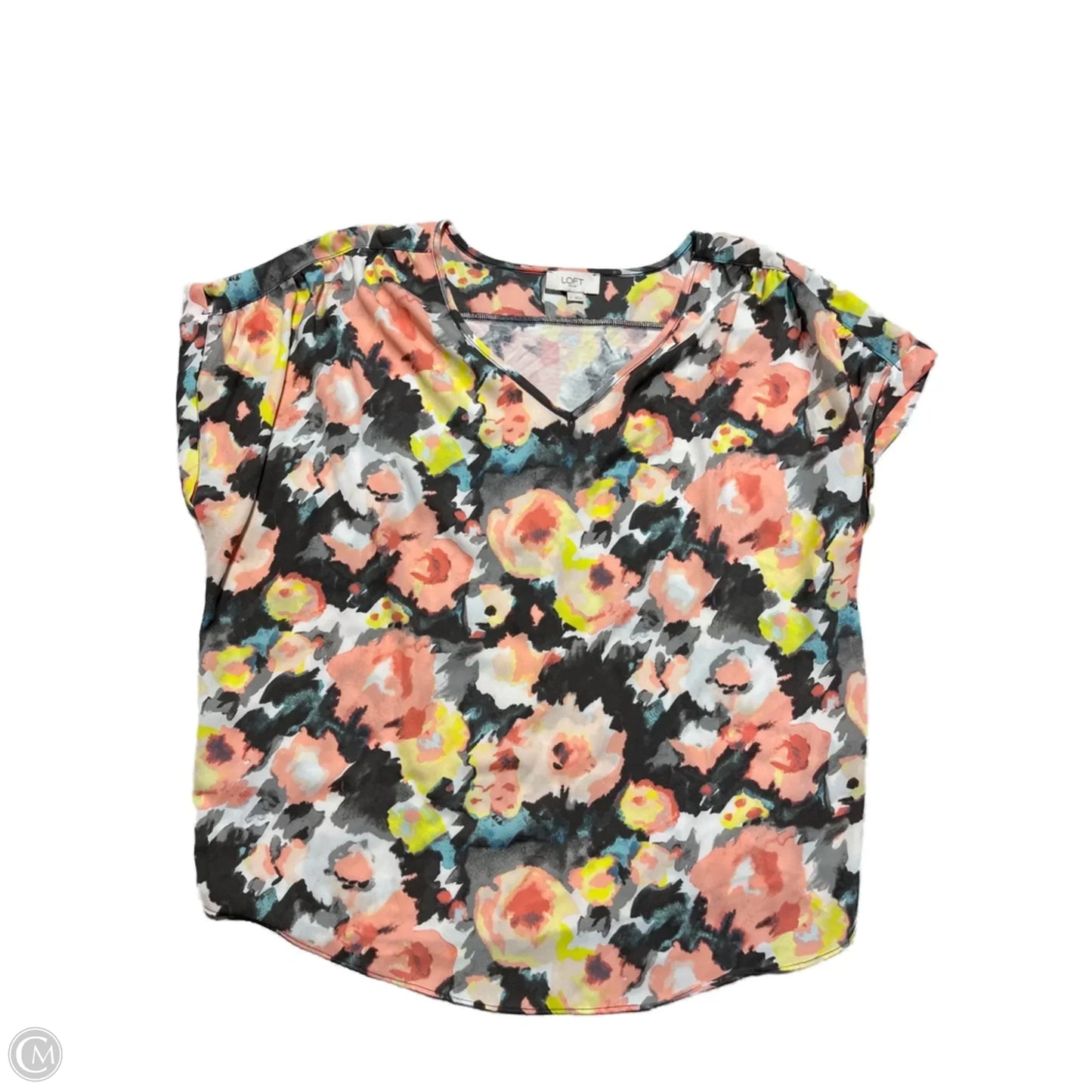 Top Short Sleeve By Loft In Peach, Size: Xl