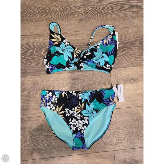 Swimsuit 2pc By Liz Claiborne In Tropical Print, Size: Xl