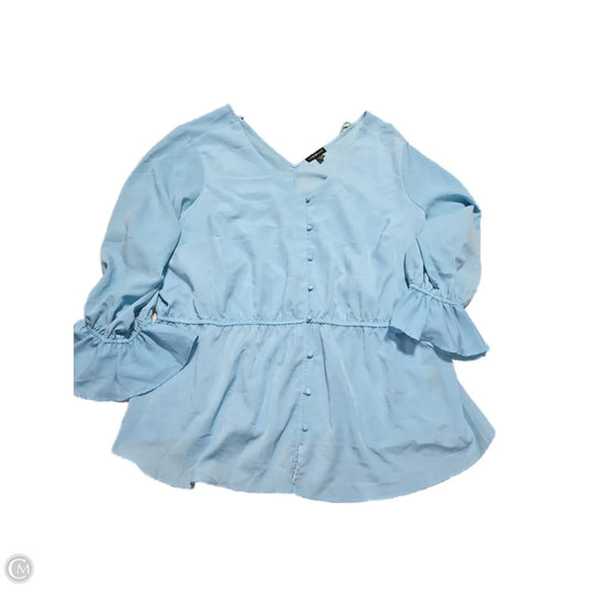 Top Short Sleeve By Lane Bryant In Blue, Size: 1x