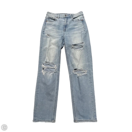 Jeans Straight By American Eagle In Blue Denim, Size: 4