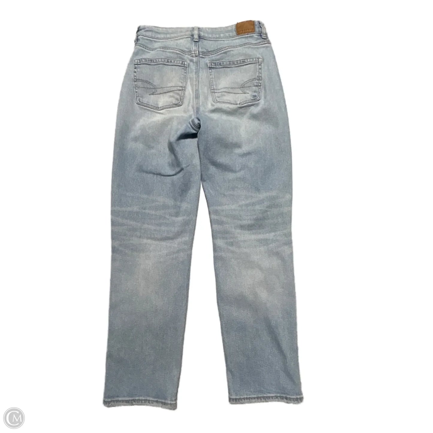 Jeans Straight By American Eagle In Blue Denim, Size: 4