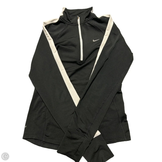 Athletic Top Long Sleeve Collar By Nike In Black, Size: Xs