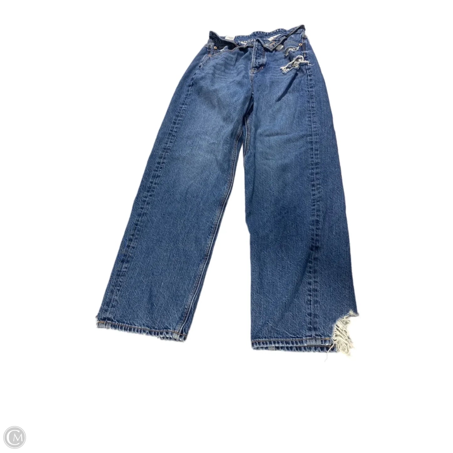 Jeans Wide Leg By American Eagle In Blue Denim, Size: 4