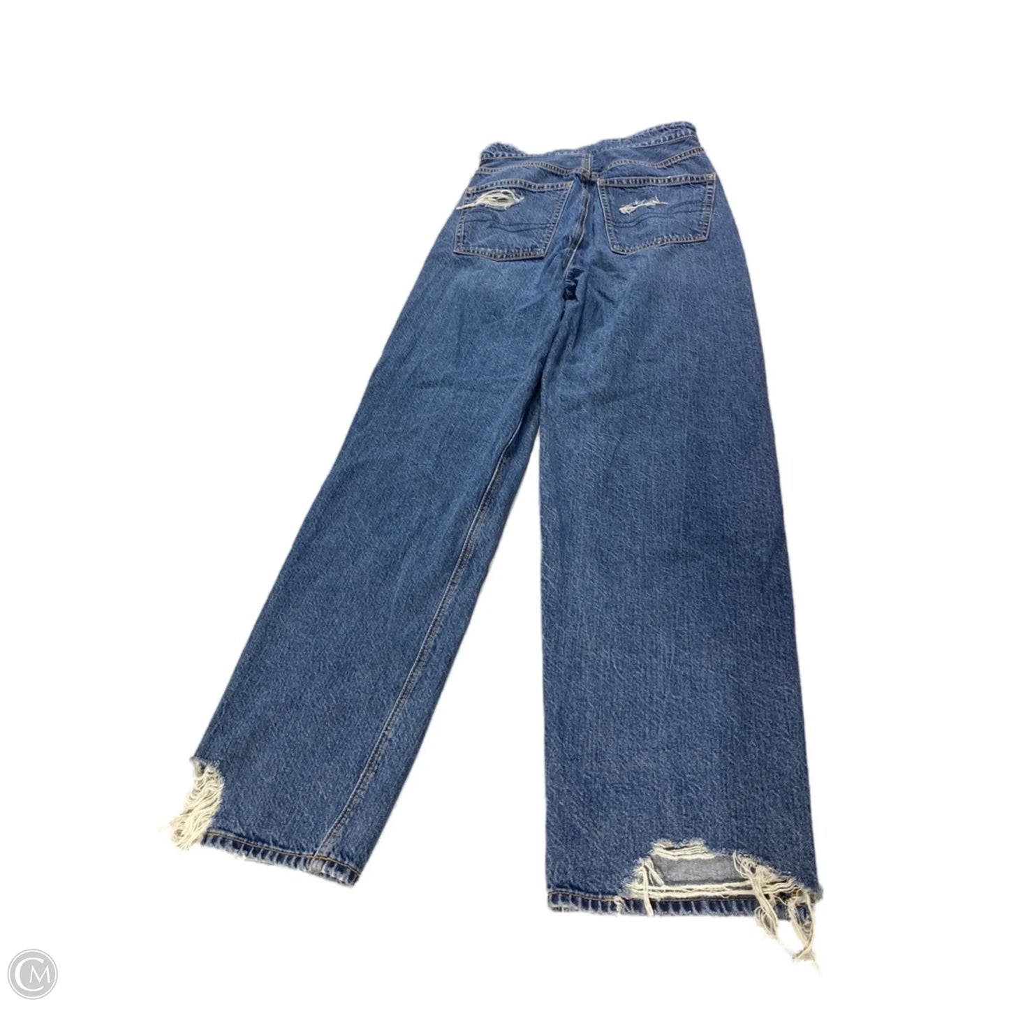Jeans Wide Leg By American Eagle In Blue Denim, Size: 4
