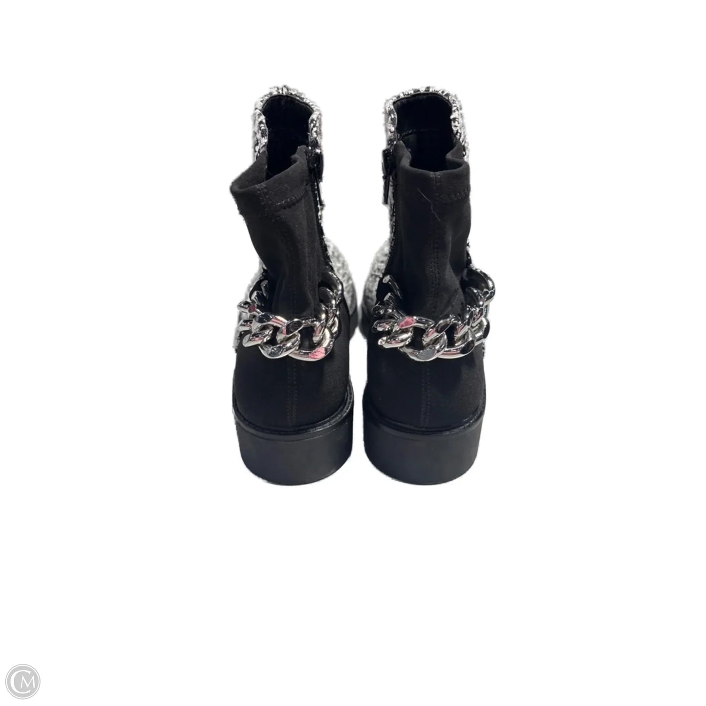 Boots Ankle Flats By Nine West In Black & White, Size: 8