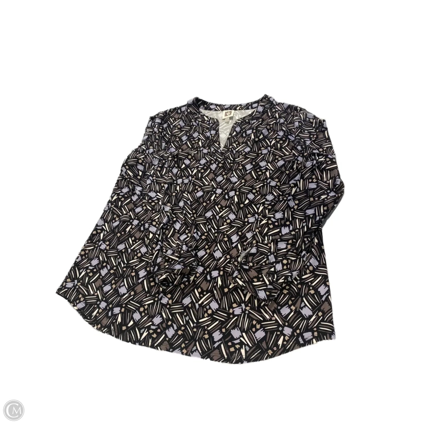 Top Long Sleeve By Anne Klein In Geometric Pattern, Size: M