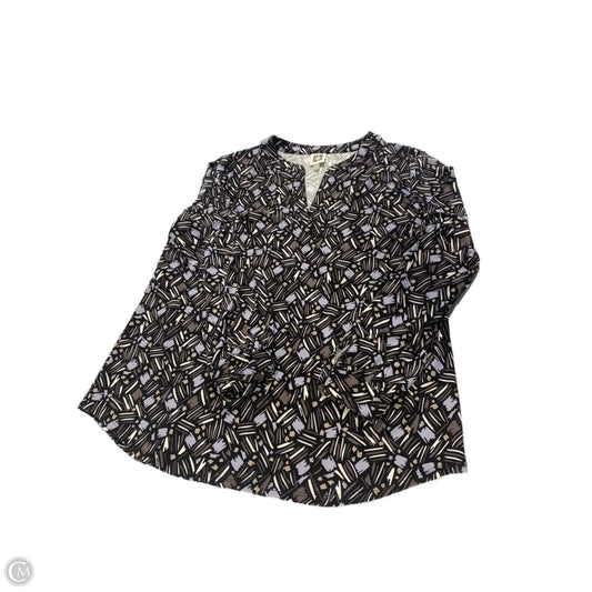 Top Long Sleeve By Anne Klein In Geometric Pattern, Size: M