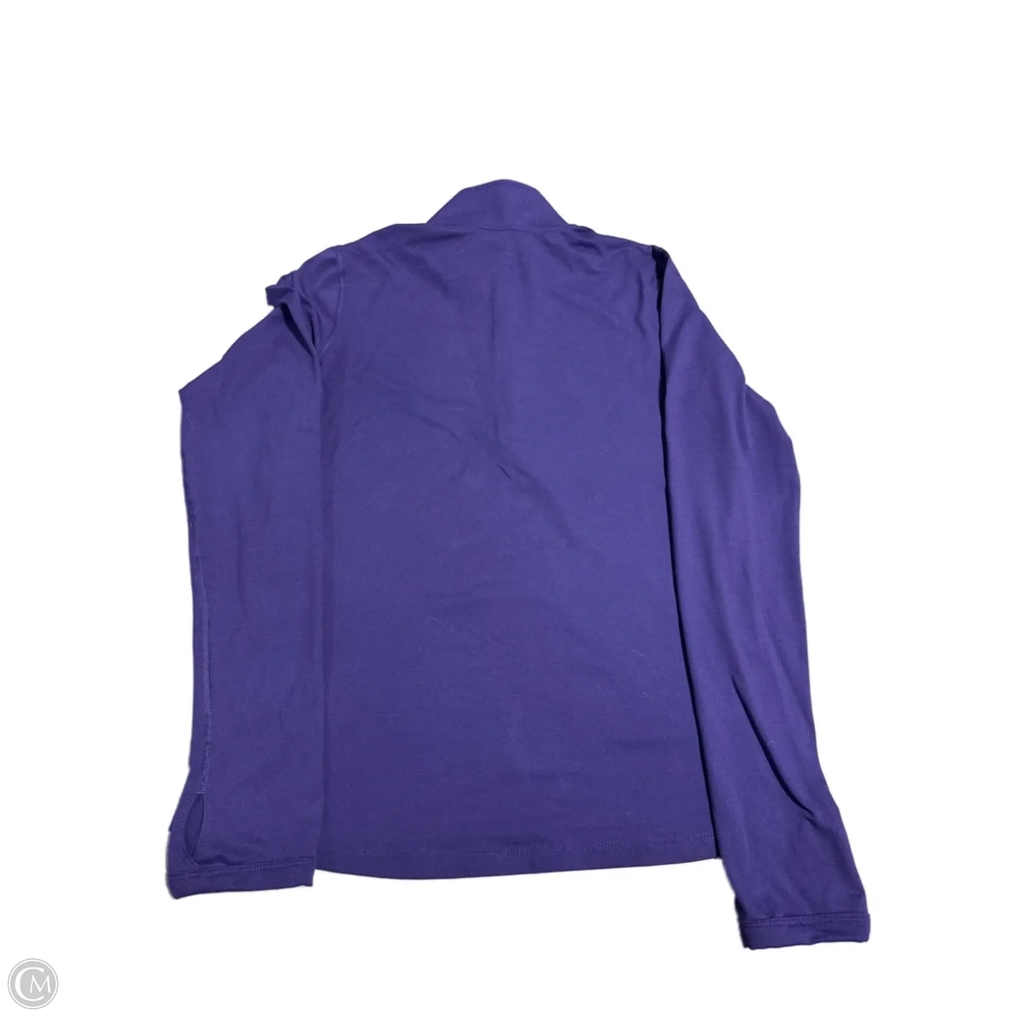 Athletic Top Long Sleeve Collar By Nike In Purple, Size: M
