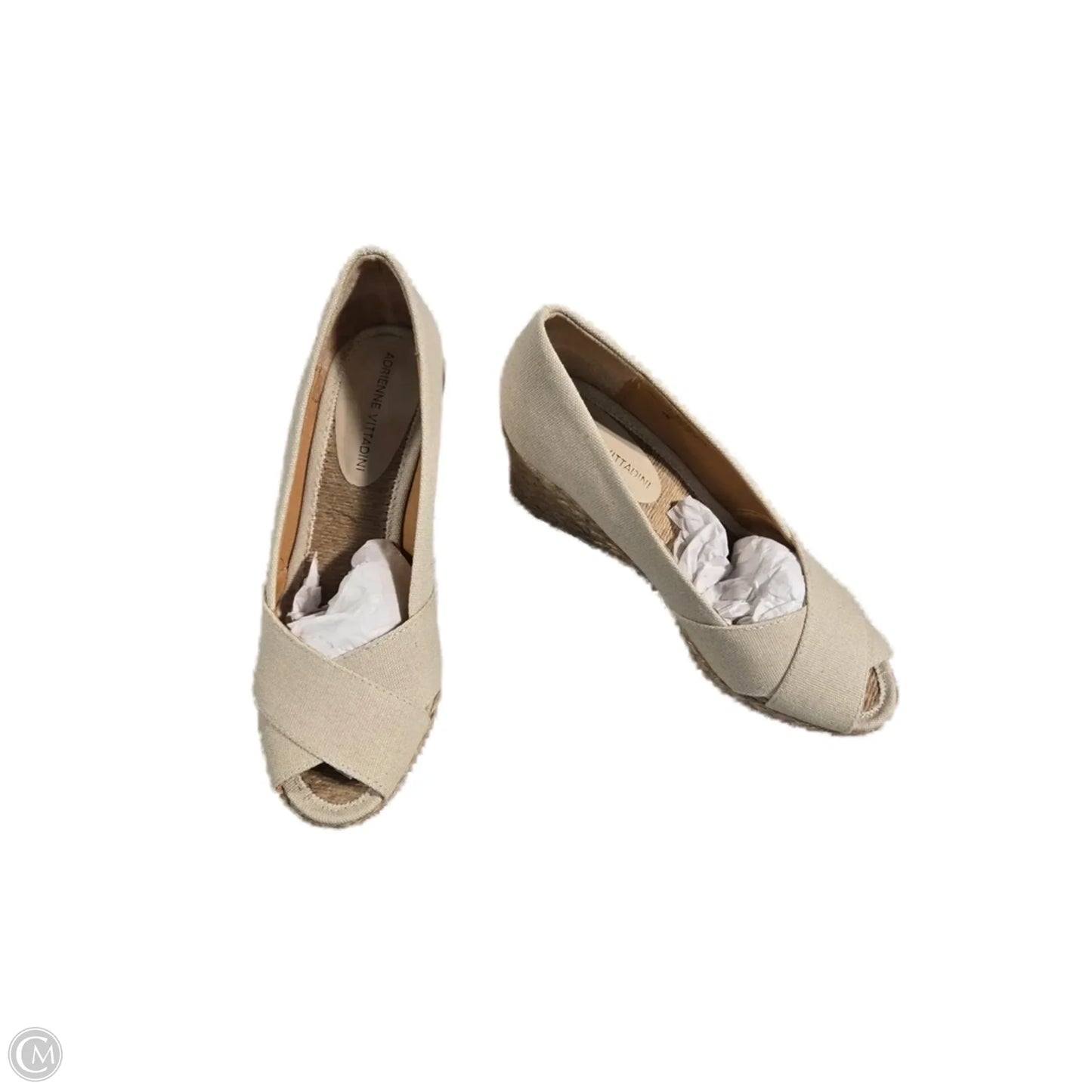 Shoes Heels Wedge By Adrienne Vittadini In Tan, Size: 8