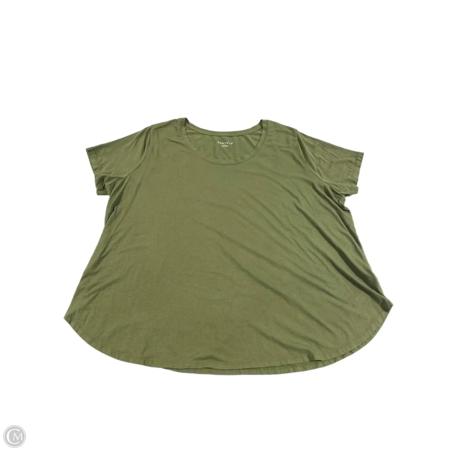 Top Short Sleeve Basic By Ava & Viv In Green, Size: 3x