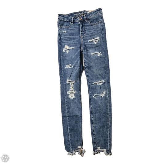 Jeans Skinny By American Eagle In Blue Denim, Size: 2