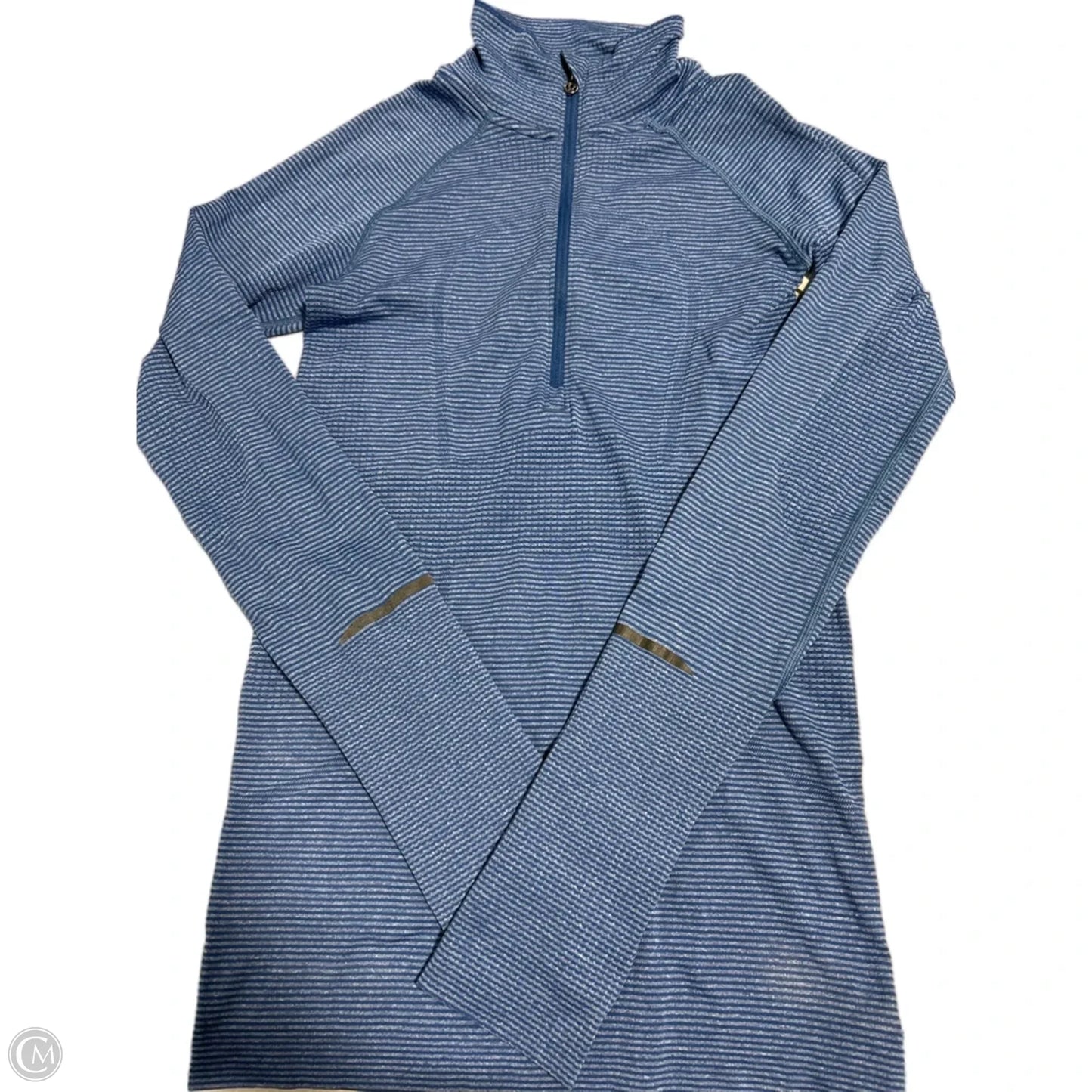 Athletic Top Long Sleeve Collar By Lululemon In Blue, Size: M