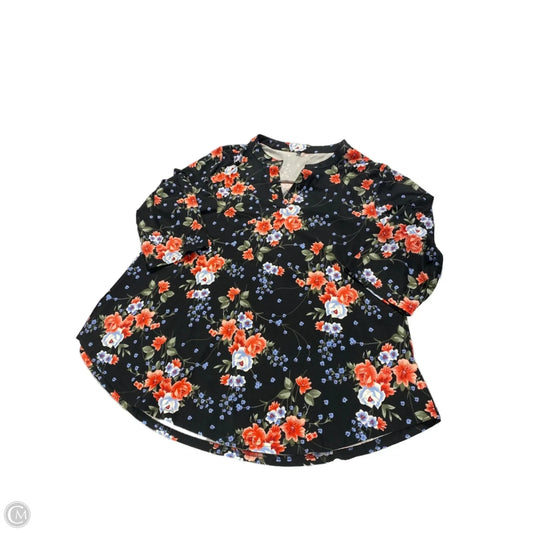 Top Long Sleeve By Cme In Floral Print, Size: 2x