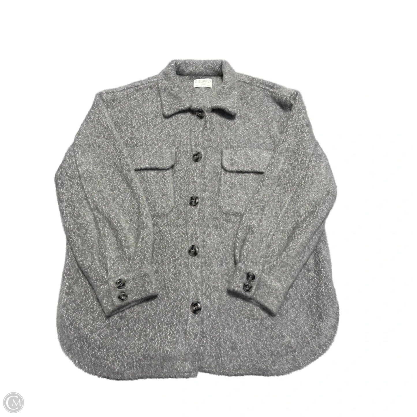 Jacket Shirt By Z Supply In Grey, Size: L