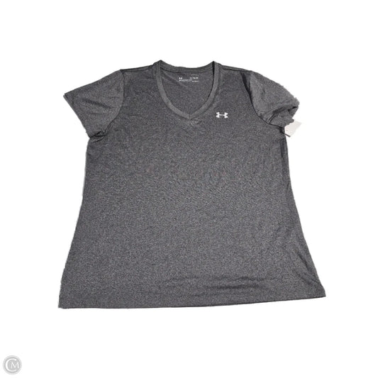 Athletic Top Short Sleeve By Under Armour In Grey, Size: Xl