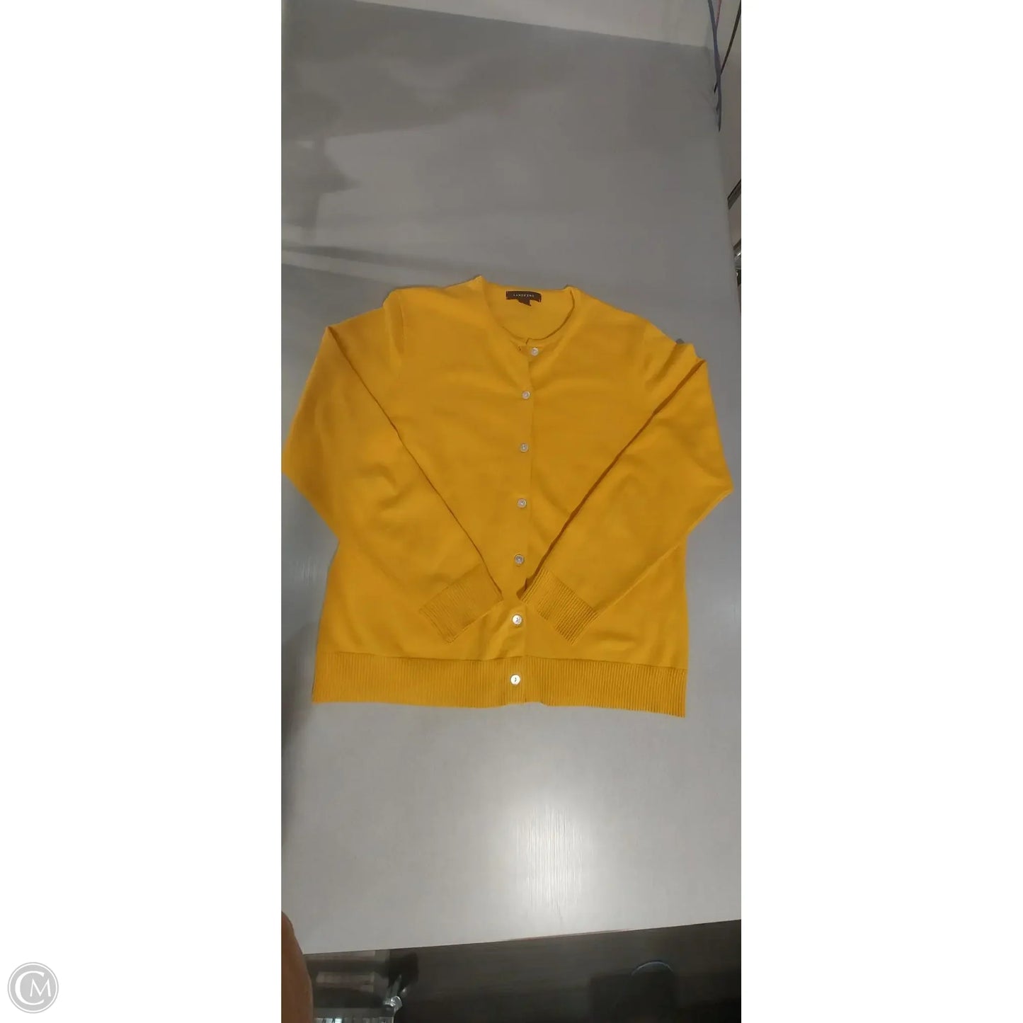 Cardigan By Lands End In Yellow, Size: M