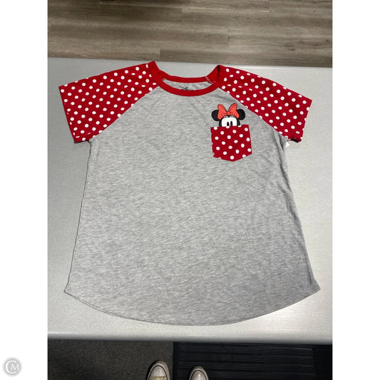 Top Short Sleeve Basic By Disney In Grey, Size: 1x
