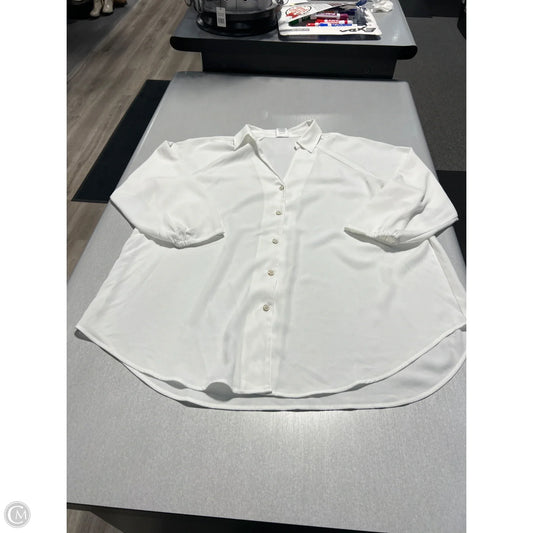 Top Long Sleeve By Cabi In White, Size: M