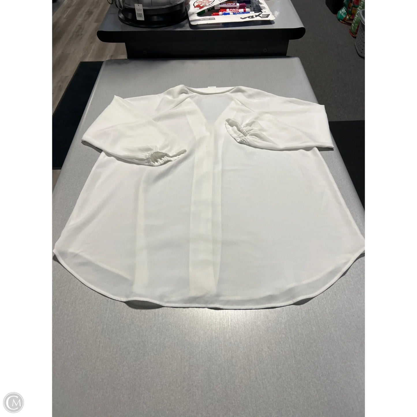 Top Long Sleeve By Cabi In White, Size: M