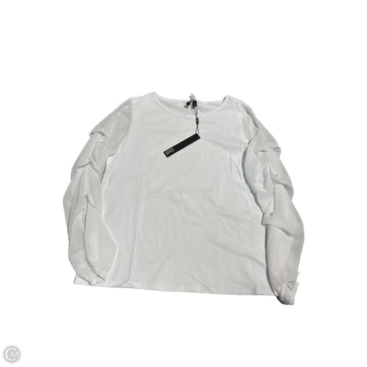 Top Long Sleeve By Cmb In White, Size: M