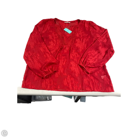 Top Long Sleeve By Maurices In Red, Size: L