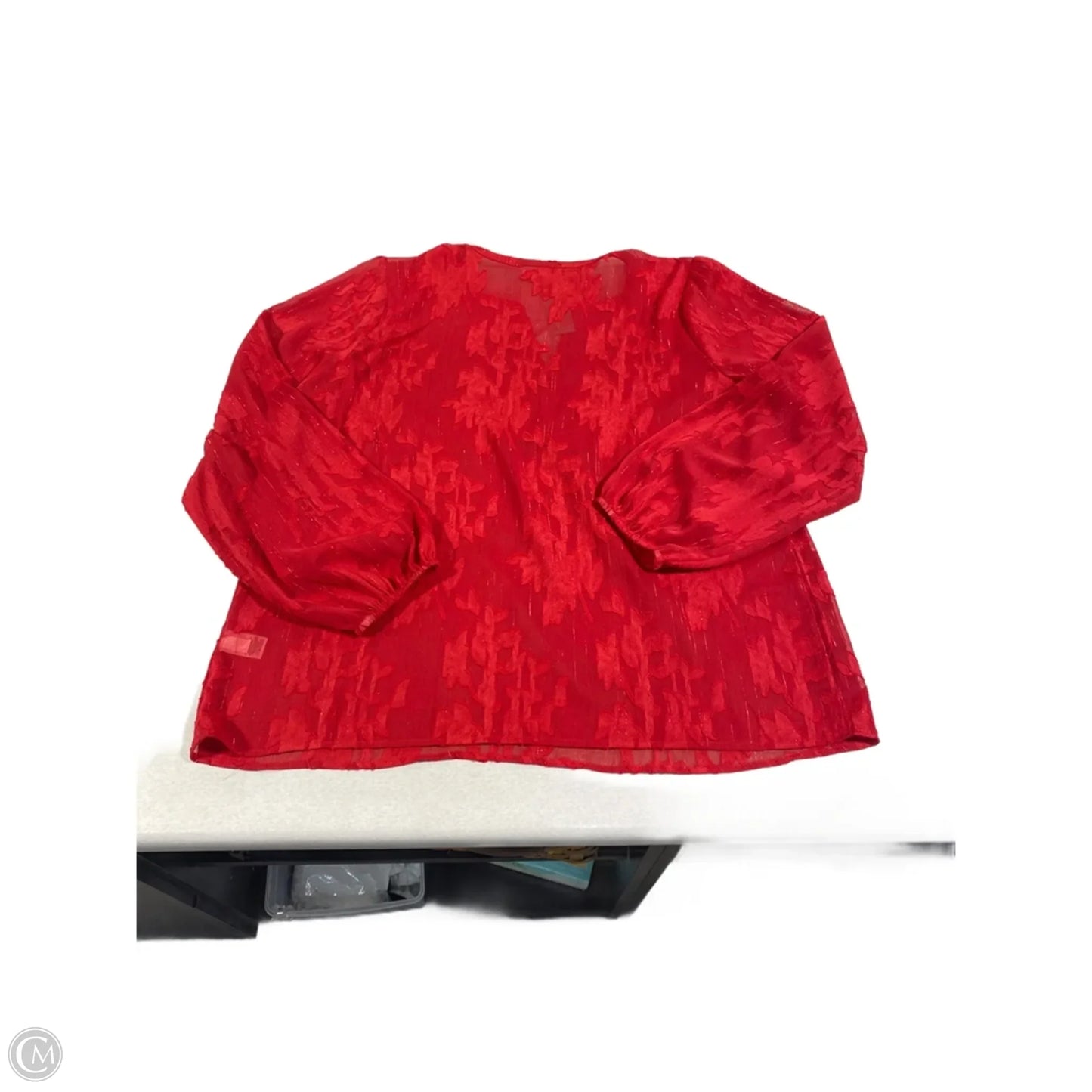 Top Long Sleeve By Maurices In Red, Size: L